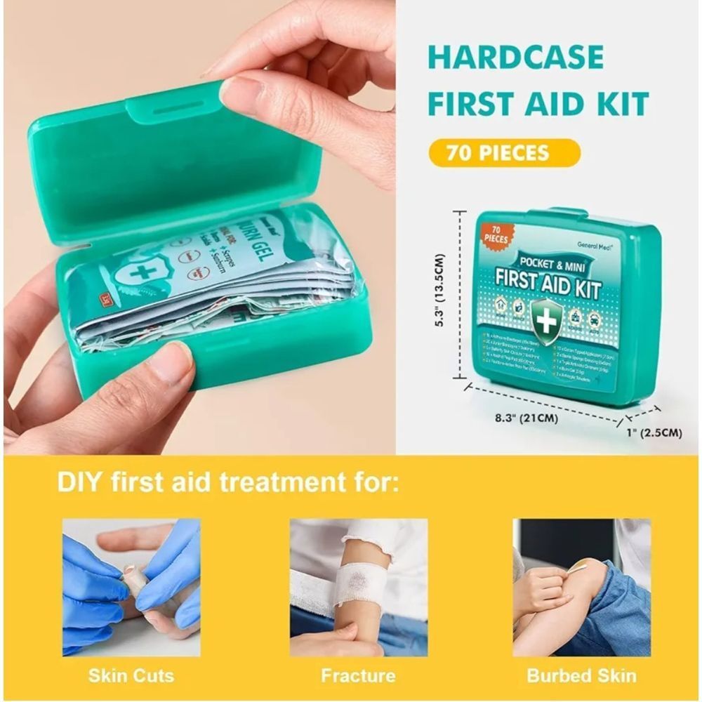 General Medi Pocket First Aid Kit 70 Piece Compact Emergency Medical Travel Size